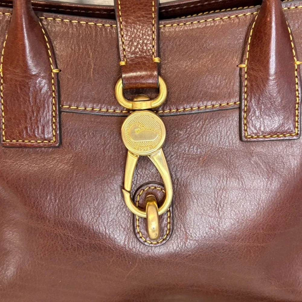 Dooney Bourke Florentine Vacchetta Satchel Brown Leather Crossbody